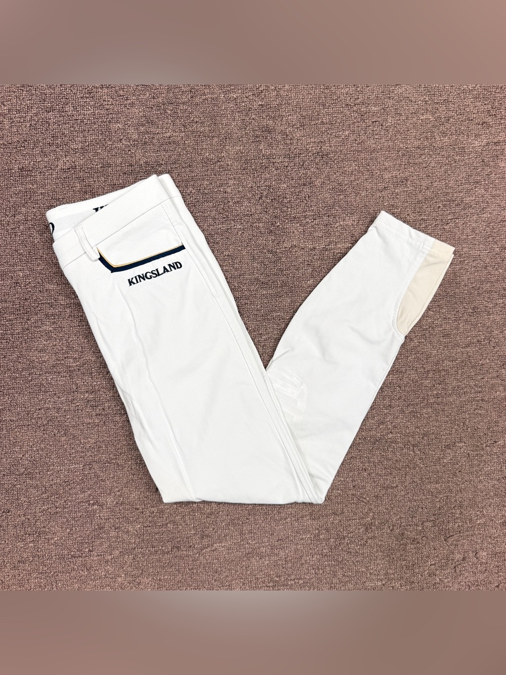 Women’s Size 22R (EU34) White Kingsland Knee Patch Horseback Riding Breeches